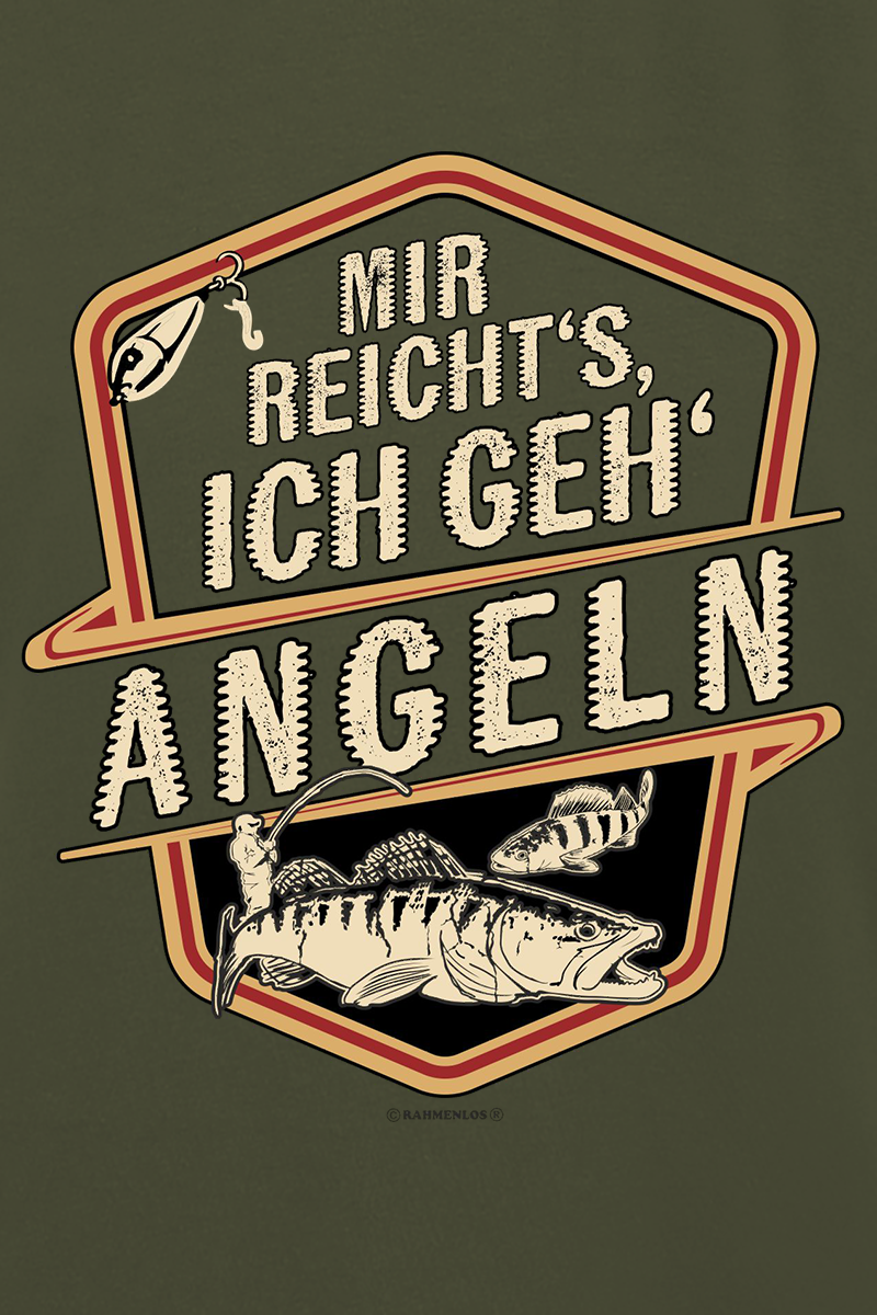 Sprüche Mir reicht`s ich geh' Angeln T-Shirt grün