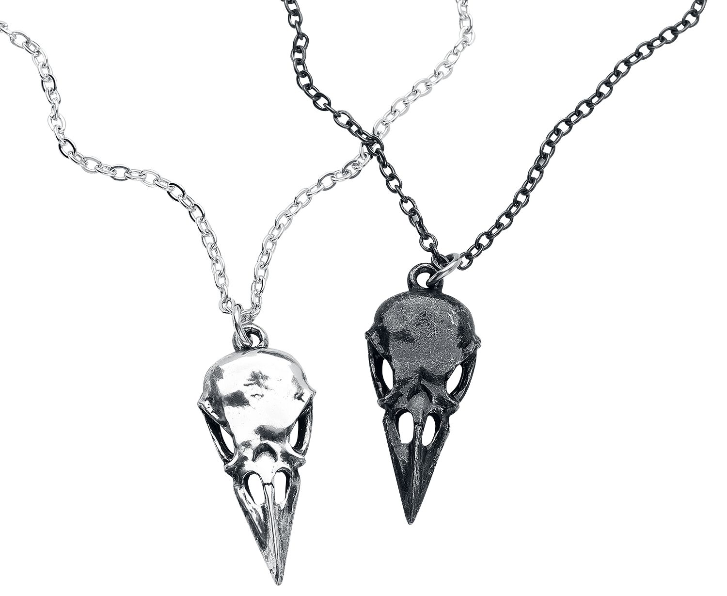 Alchemy Gothic Coeur Crane Necklace Halskette schwarz silberfarben  - Onlineshop EMP