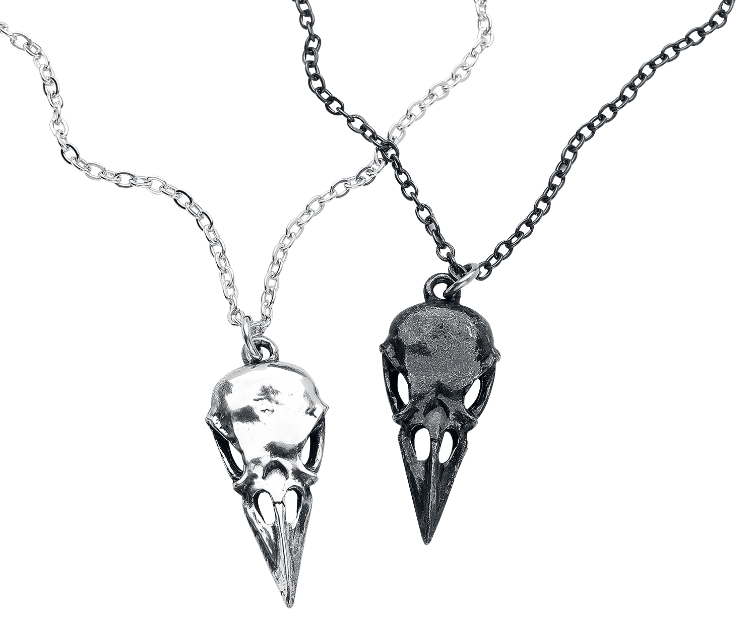 Alchemy Gothic Gothic Necklace - Coeur Crane Necklace - for Women - black-silver