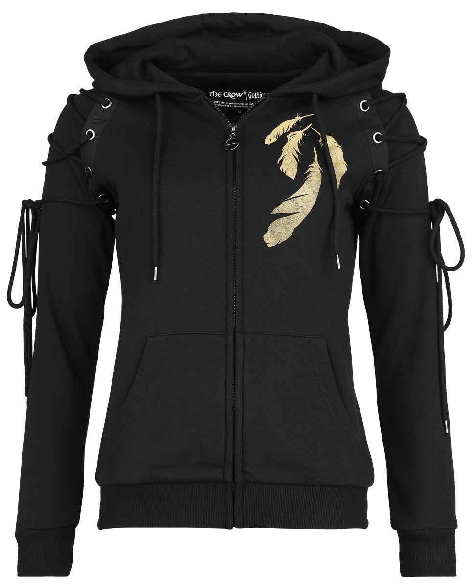 Image of Felpa jogging Gothic di Gothicana by EMP - Gothicana X The Crow hoodie jacket - S a XL - Donna - nero
