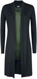 langer schwarzer Cardigan und grünes Top Black Premium, Black Premium by EMP, Cardigan