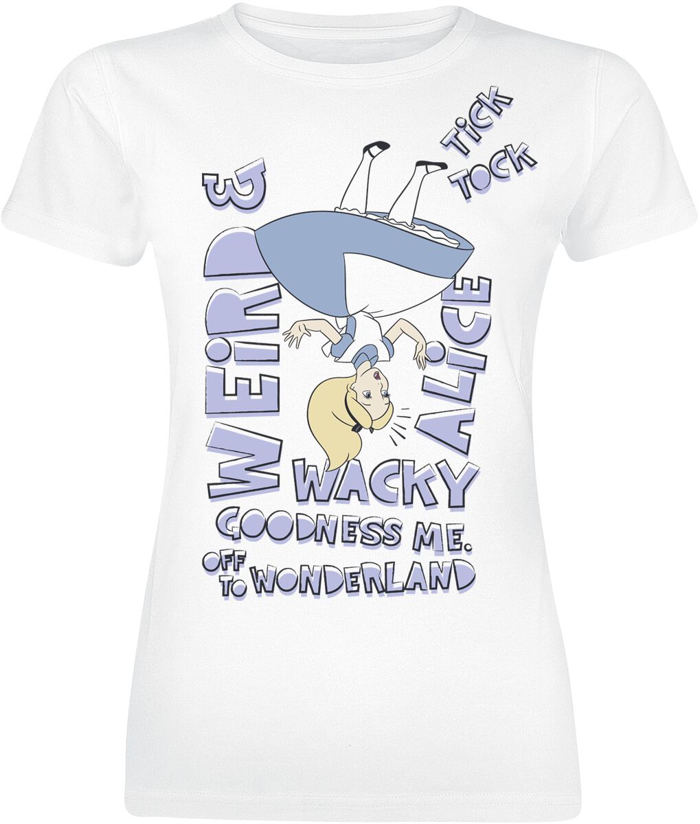 Image of T-Shirt Disney di Alice nel Paese delle Meraviglie - Alice in Wonderland - Wonderland - S a XXL - Donna - bianco