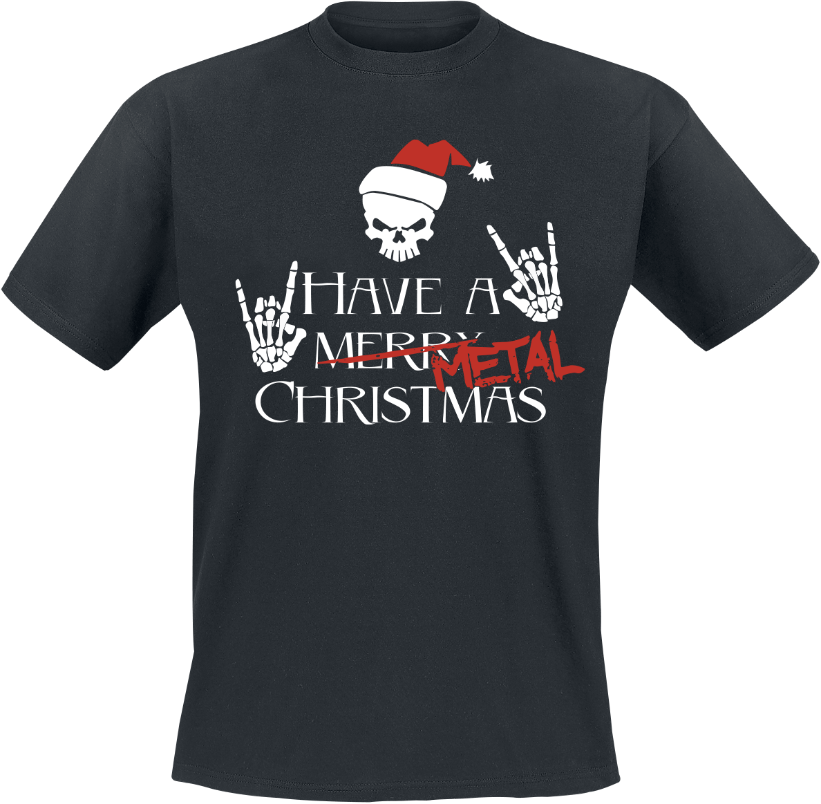 Slogans Fun T-Shirt - Have A Metal Christmas - for Men - black