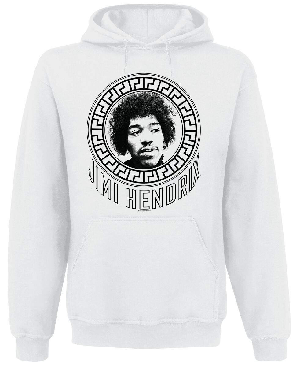 Image of Jimi Hendrix Pattern Circle Kapuzenpulli weiß