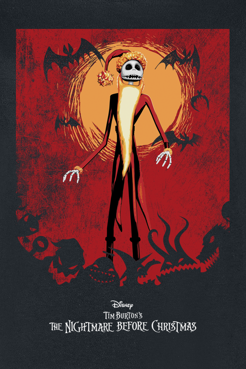 The Nightmare Before Christmas - Disney T-Shirt - Scary Christmas Jack - S bis L - für Damen - Größe M - schwarz  - Lizenzierter Fanartikel