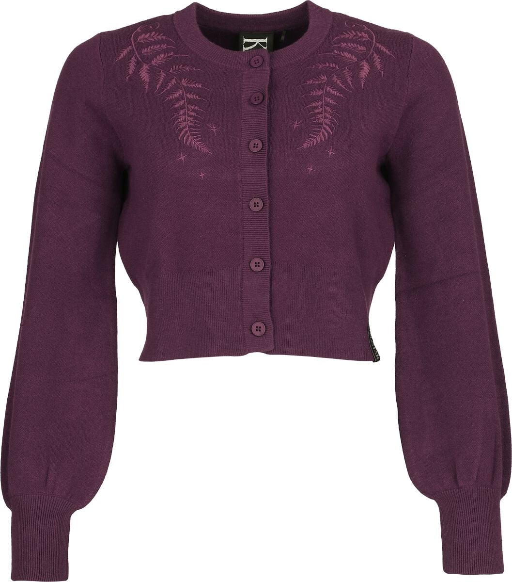 Killstar - Gothic Cardigan - Withered Garden - Fern Whisper Cardigan - XS bis 4XL - für Damen - Größe XS - purple