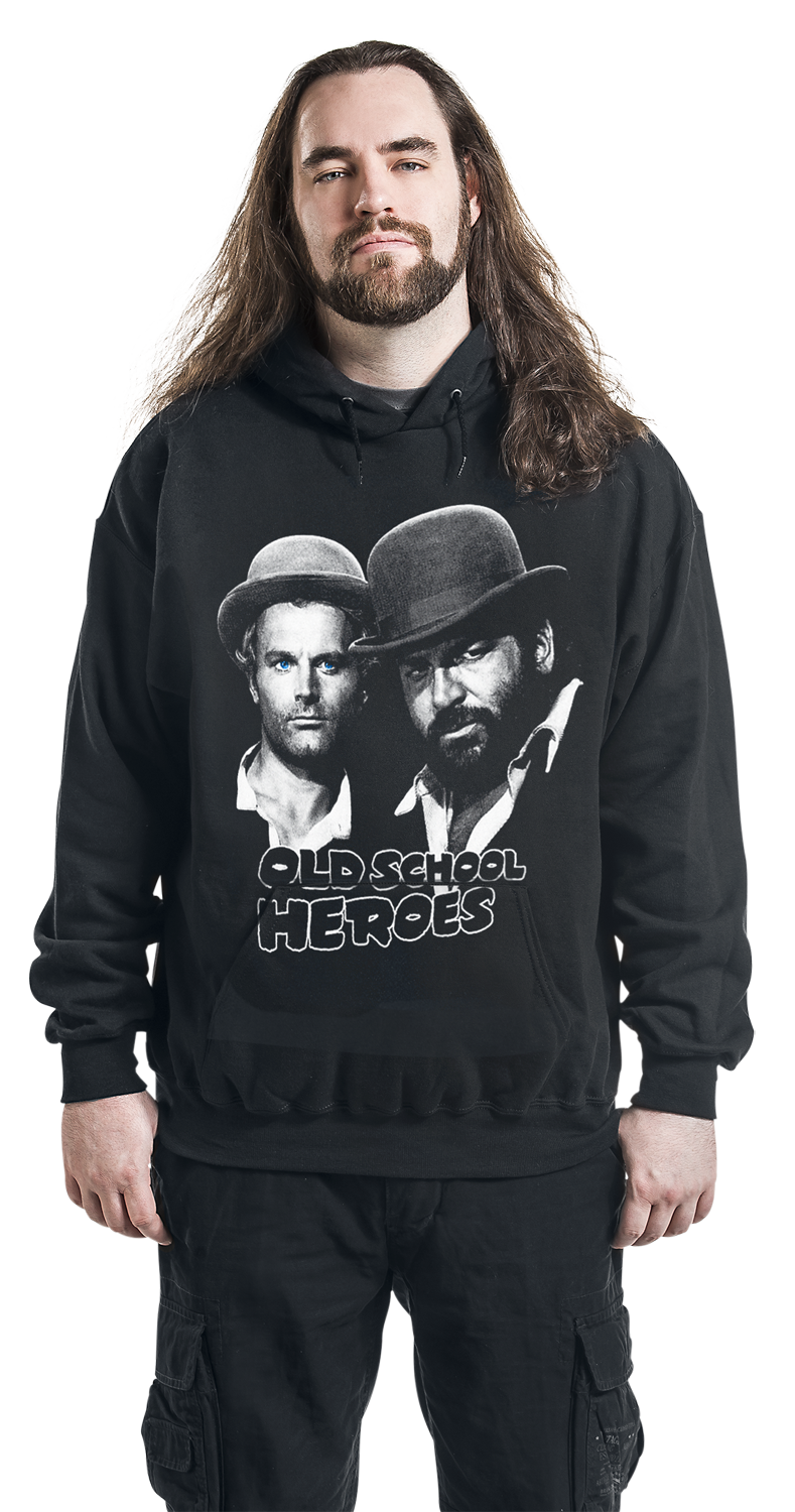 Thumbnail - Bud Spencer Oldschool Heroes Kapuzenpullover schwarz in XXL