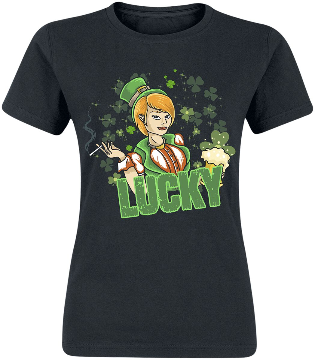 St. Patricks Day Lucky T-Shirt schwarz