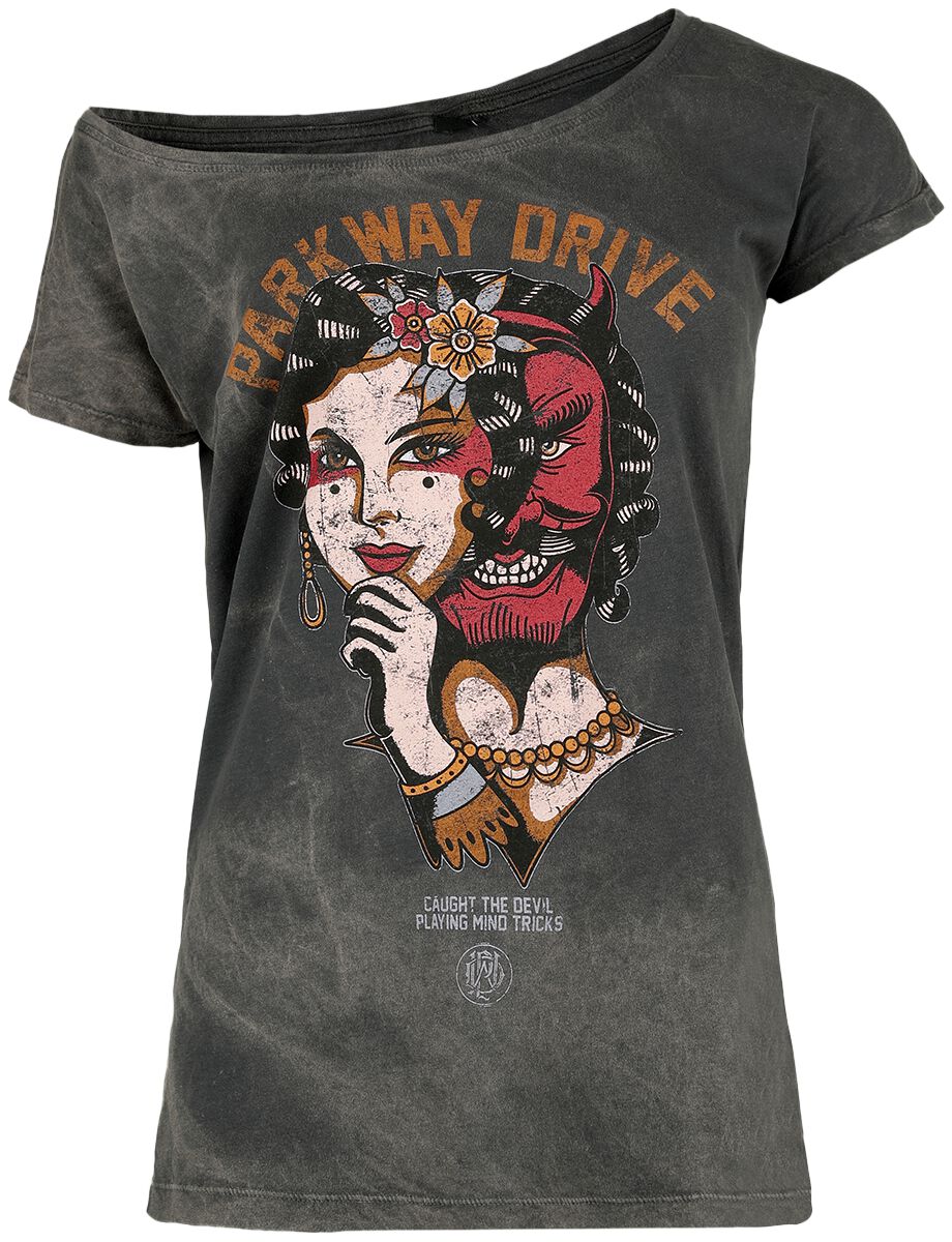 Parkway Drive T-Shirt - Devil Tricks - S bis XL - für Damen - Größe S - dunkelgrau  - Lizenziertes Merchandise!