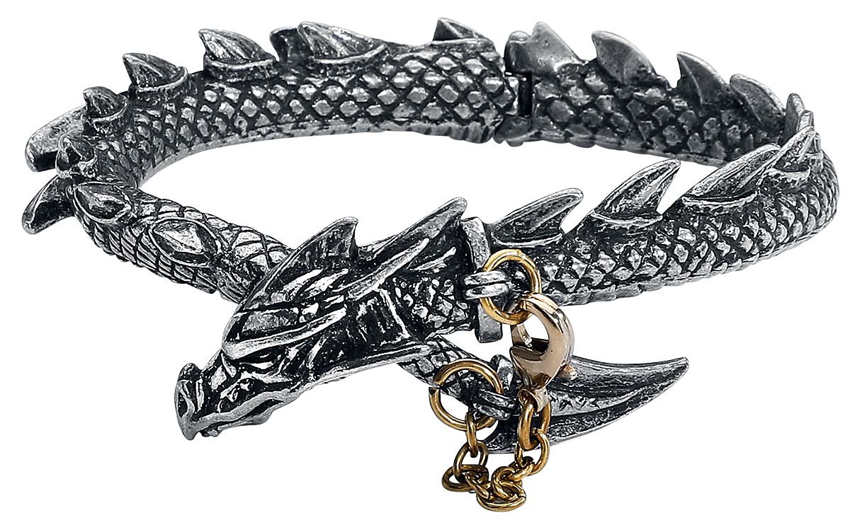 Alchemy Gothic Dragons Lure Armband silberfarben