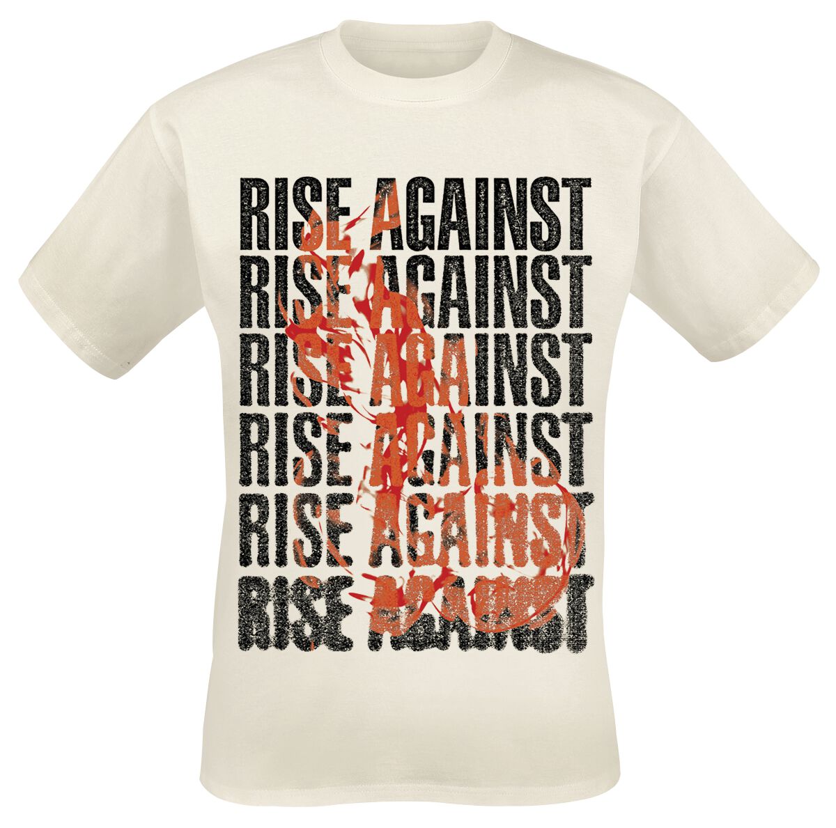 T-Shirt Manches courtes de Rise Against - Flame - M à XXL - pour Homme - blanc cassé