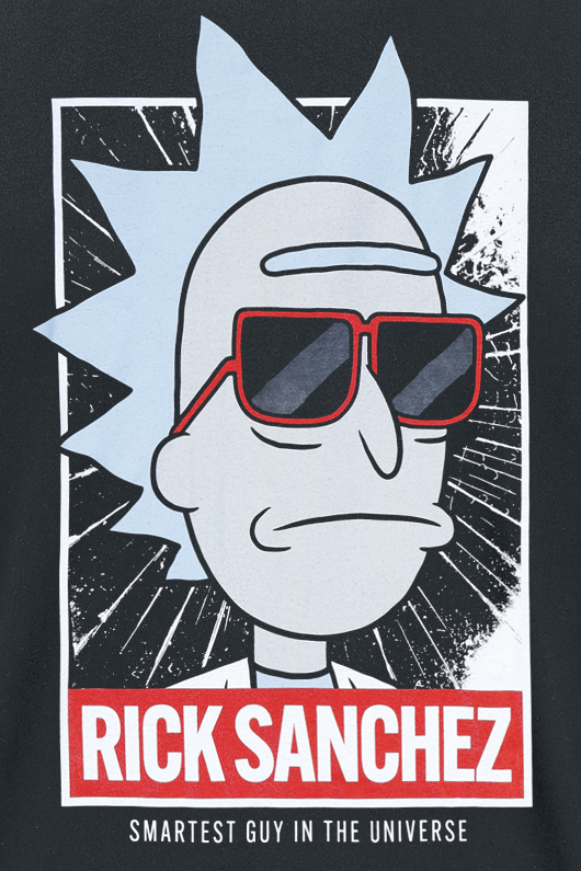 Rick And Morty T-Shirt - Smart Rick - S bis M - für Männer - Größe S - schwarz  - Lizenzierter Fanartikel