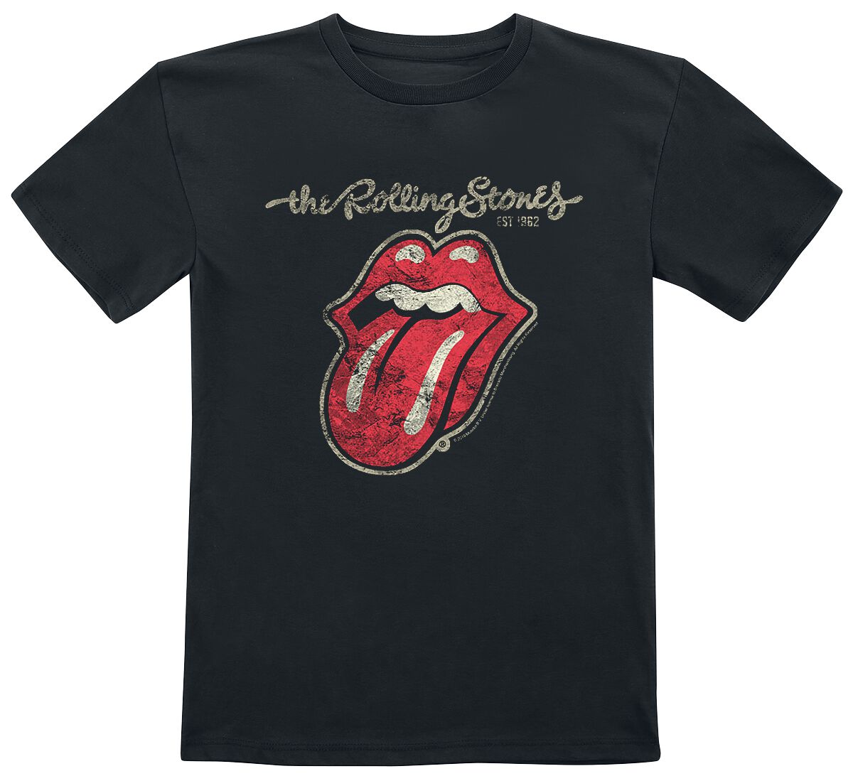 The Rolling Stones T-Shirt - Metal-Kids - Classic Tongue - 92 bis 164 - für Mädchen & Jungen - Größe 164 - schwarz  - Lizenziertes Merchandise!