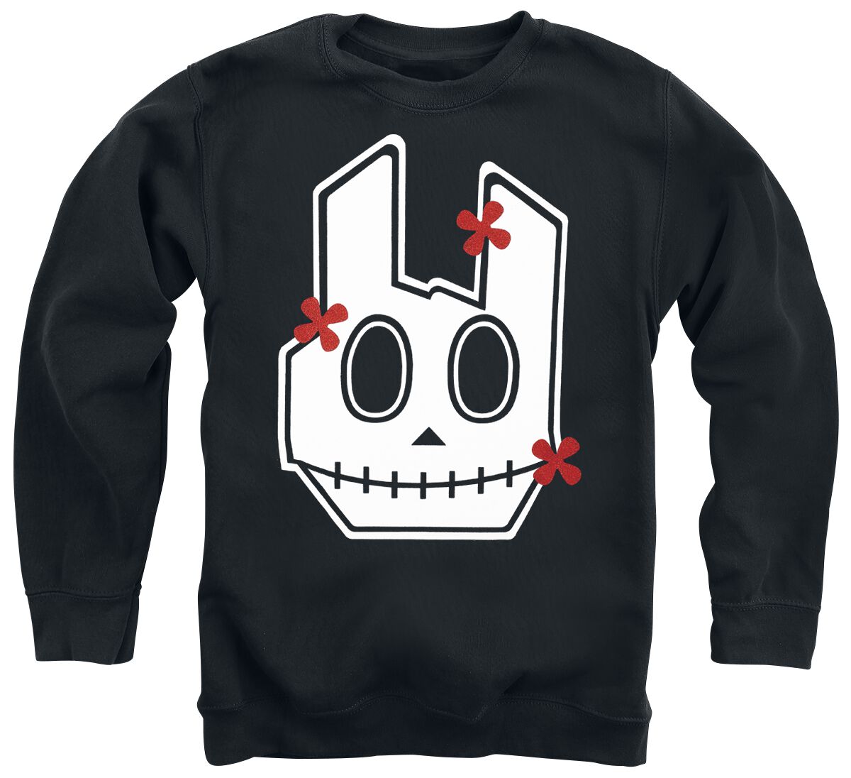 EMP Stage Collection Kids Sweatshirt mit Totenkopf-Rockhand Sweatshirt schwarz in 104