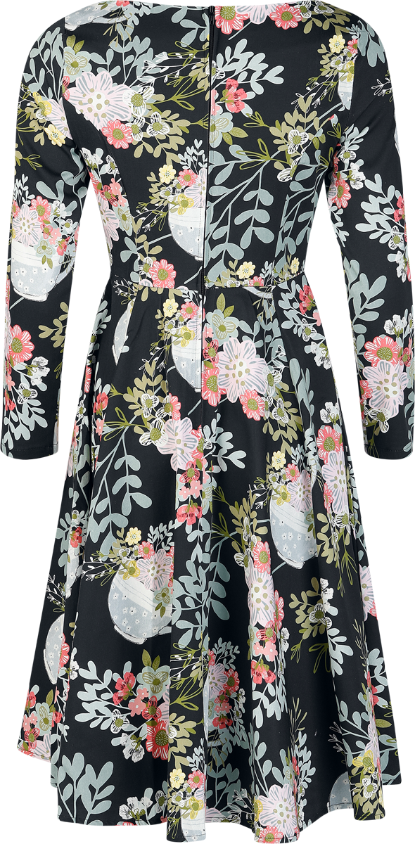 H&R London - Rockabilly Kleid knielang - Elouise Swing Dress - XS bis XL - für Damen - Größe XS - multicolor