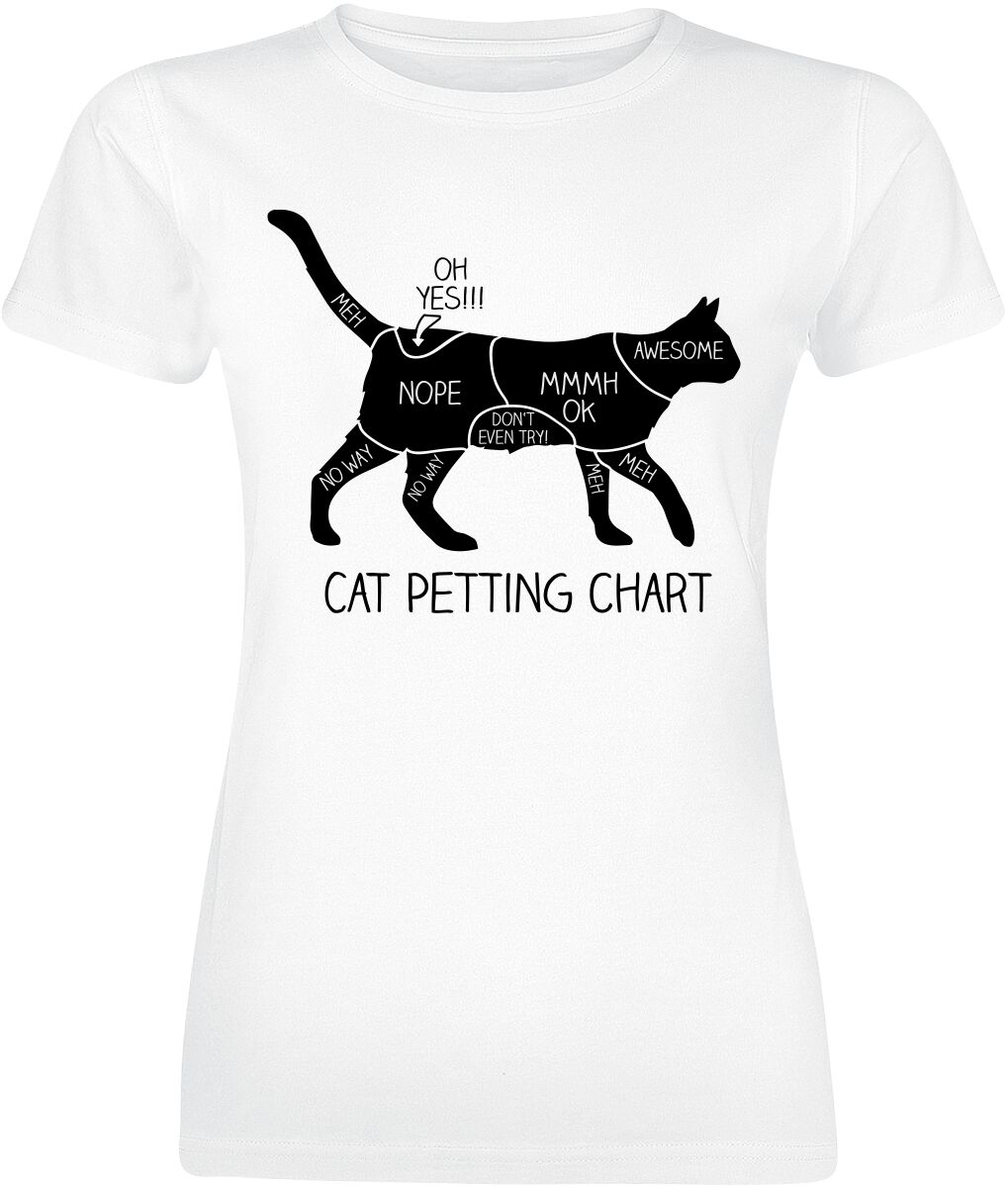 Tierisch Cat Petting Chart T-Shirt white