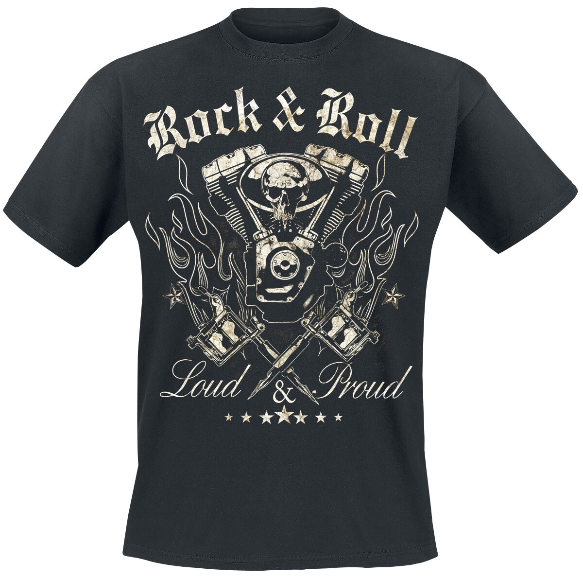 Loud and Proud - Rockabilly T-Shirt - M bis XXL - für Männer - Größe XL - schwarz