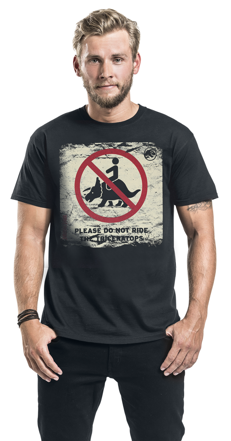 Jurassic Park Please Do Not Ride The Triceratops T-Shirt schwarz