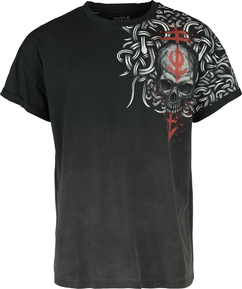 Black Premium by EMP T-Shirt with Celtic Prints T-Shirt grau weiß in M