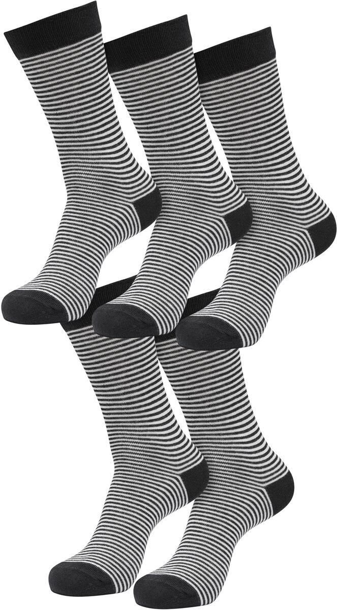 Image of Calzini di Urban Classics - Fine Stripe Socks 3-pack - EU35-38 a EU 43-46 - Unisex - nero/panna