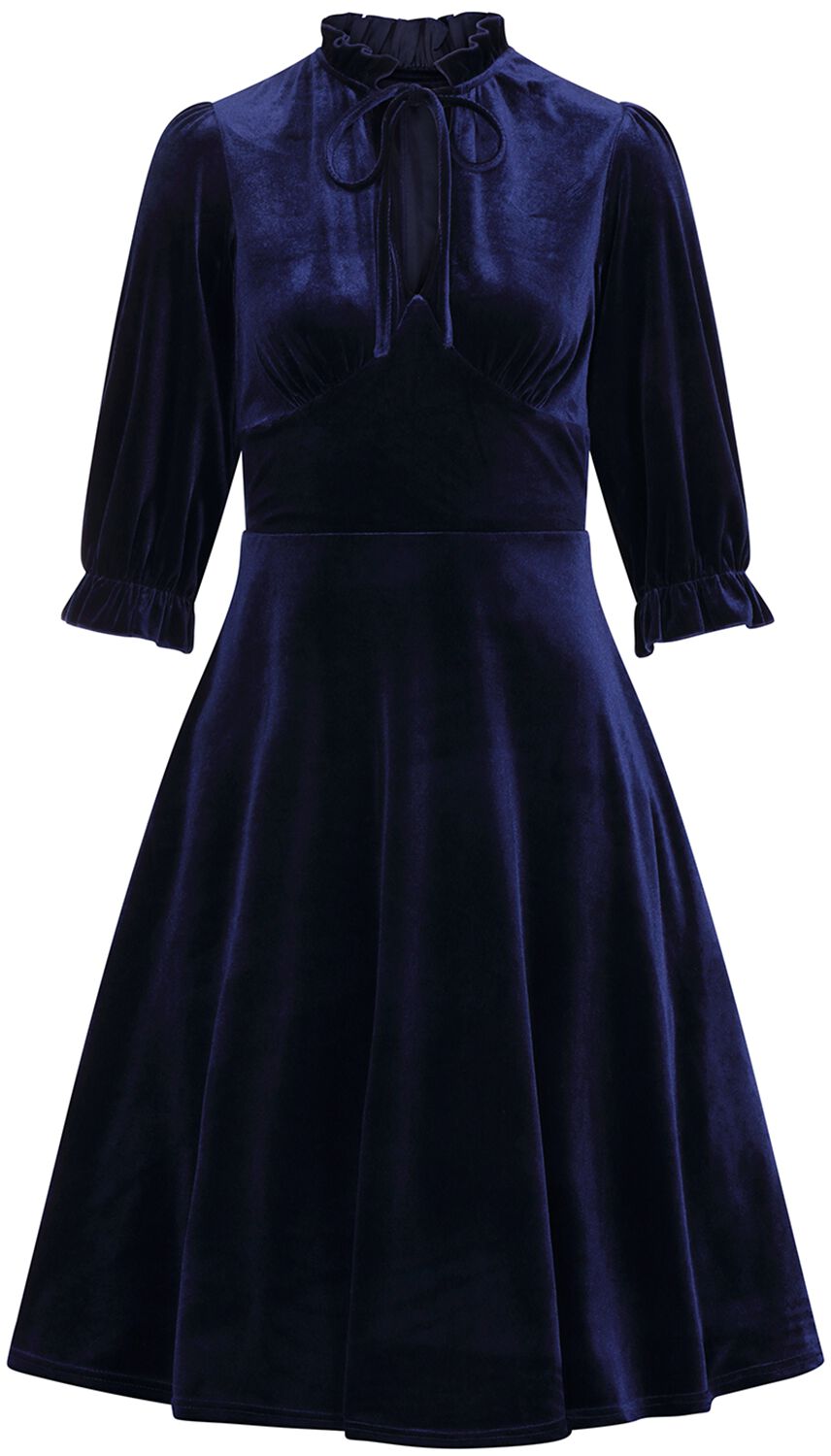 Hell Bunny - Rockabilly Kleid knielang - Orion Dress - XS bis 4XL - für Damen - Größe M - blau