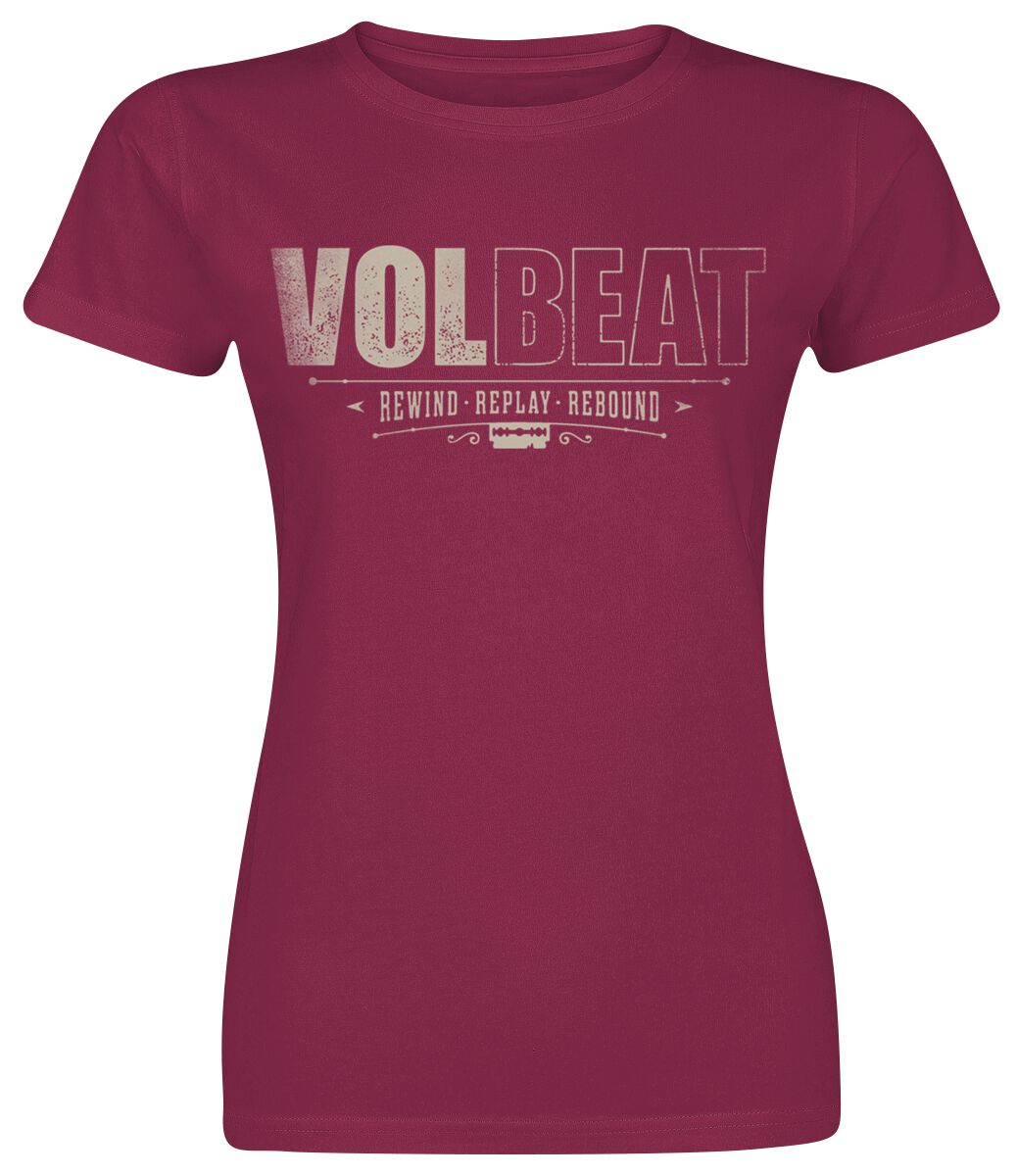 Volbeat T-Shirt - Distressed Logo - S bis XXL - für Damen - Größe XXL - rot  - EMP exklusives Merchandise!
