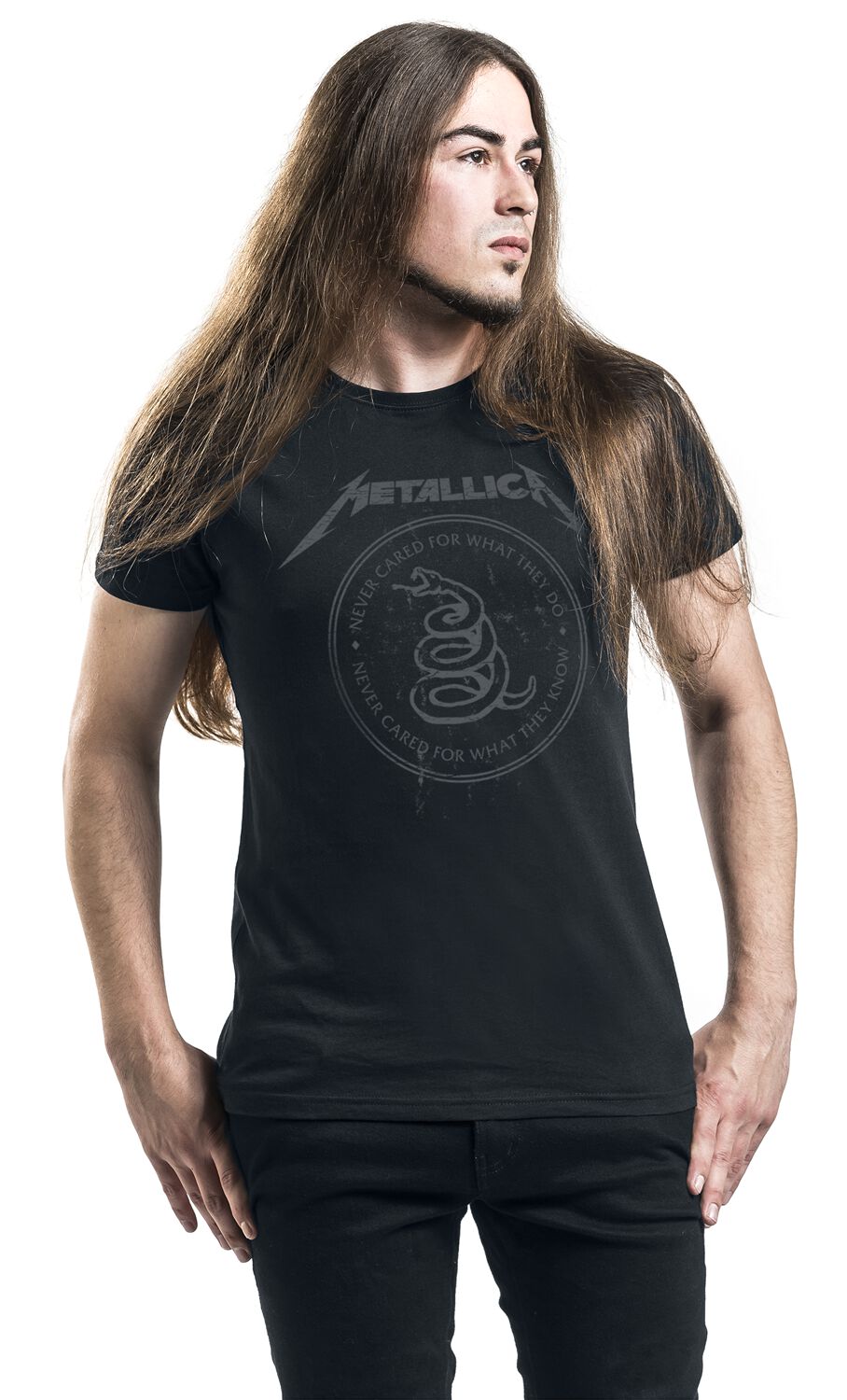 Metallica Snake Ring Tonal Uomo T-Shirt Nero S 100% Cotone Regular