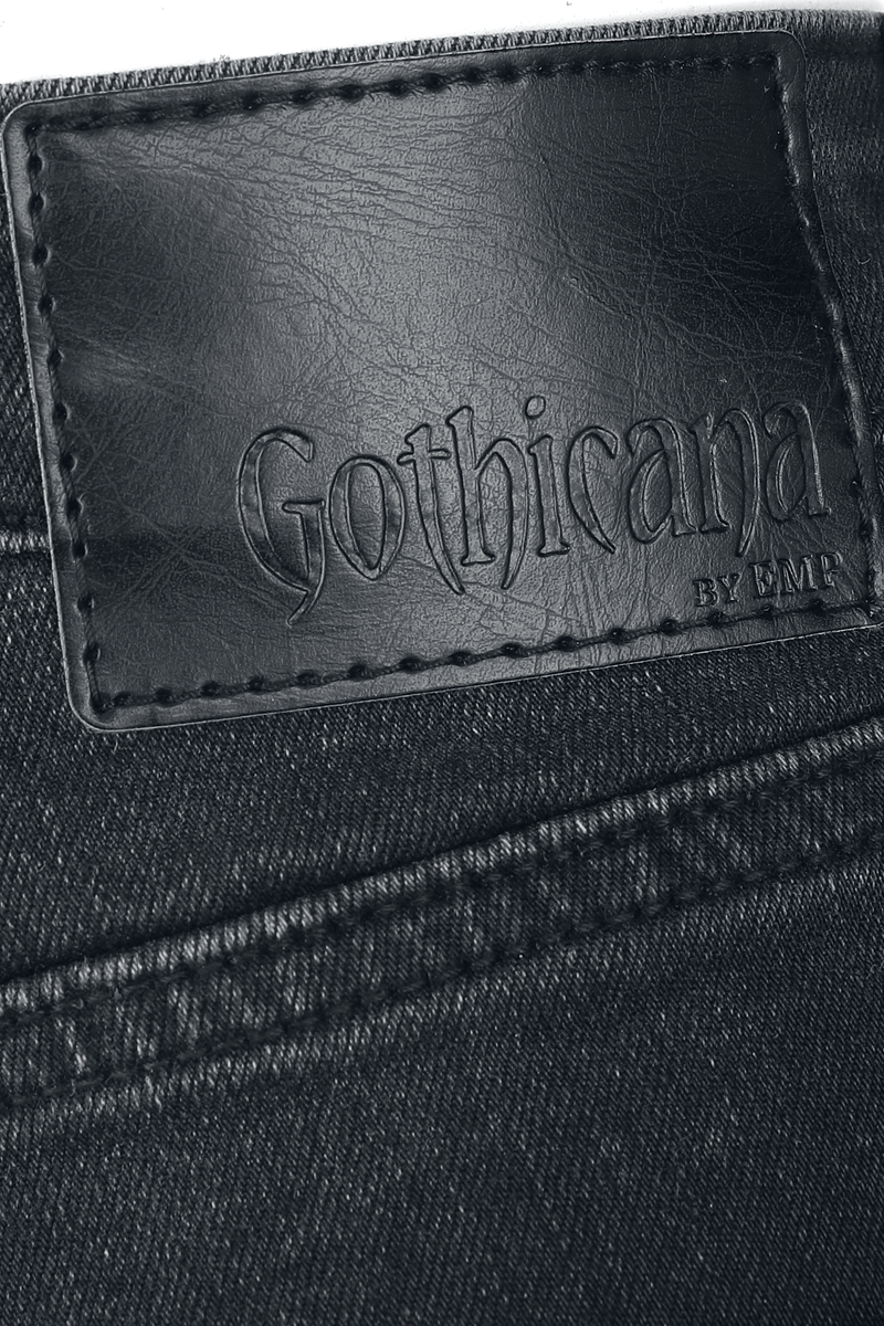 Thumbnail - Gothicana by EMP Corporate Goth Barrel Fit Jeans Jeans schwarz in W29L32