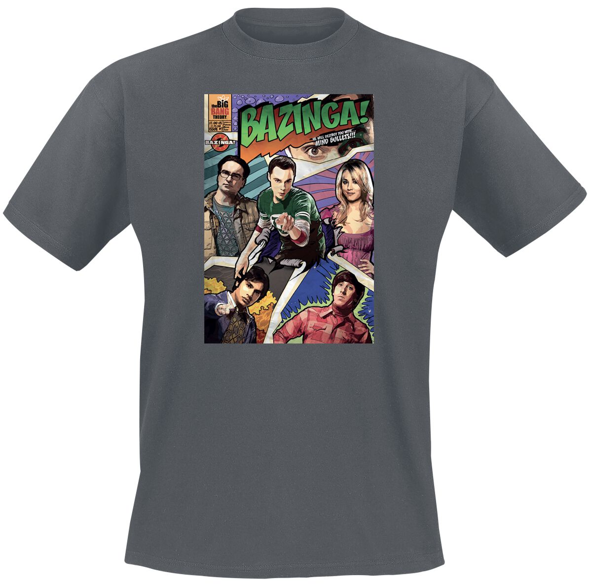 3664794801235 - Bazinga! Cover Vintage T-Shirt anthrazit in XL