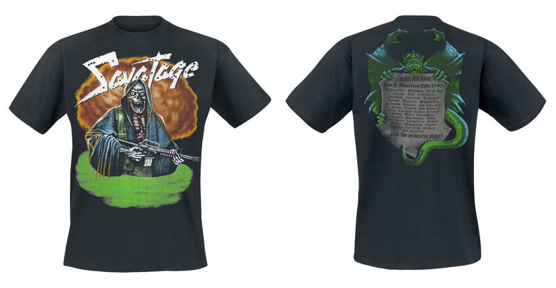 Savatage T-Shirt - Tour 90 - S bis 4XL - für Männer - Größe 3XL - schwarz  - Lizenziertes Merchandise!