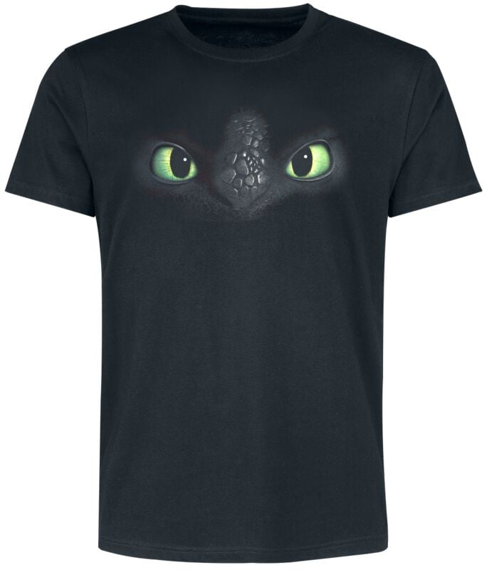 How To Train Your Dragon T-shirt - Ohnezahn - Augen - Toothless - S tot 3XL - voor Mannen - zwart