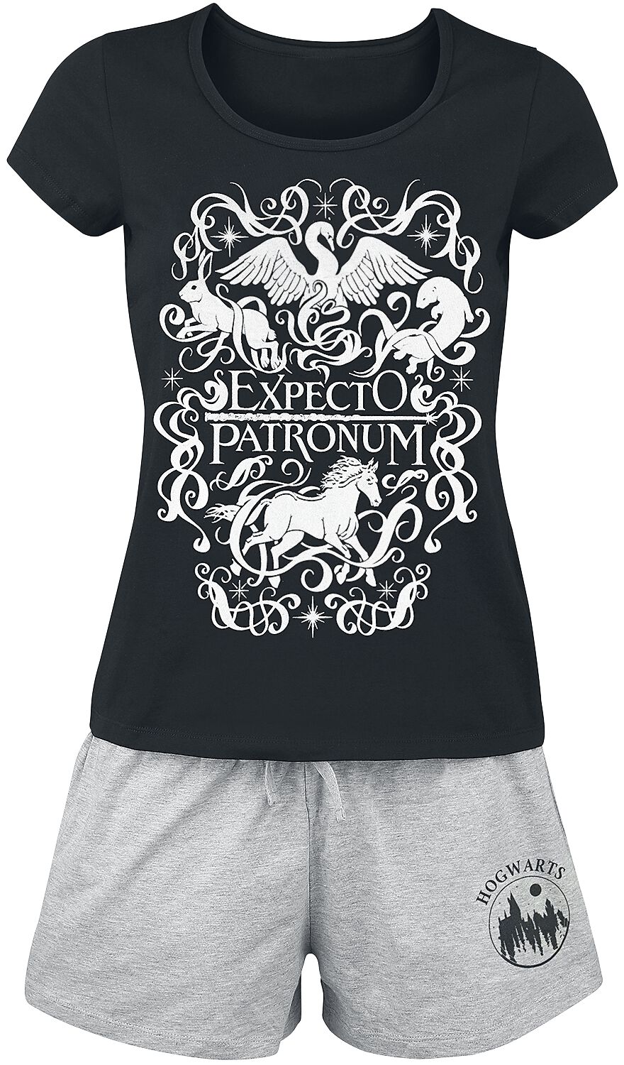 Pyjama de Harry Potter - Expecto Patronum - S à XXL - pour Femme - noir/gris