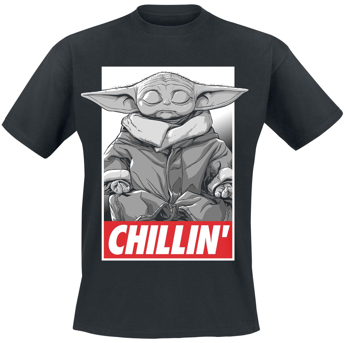 Star Wars T-Shirt - The Mandalorian - Chillin - S bis XXL - für Männer - Größe XL - schwarz  - Lizenzierter Fanartikel