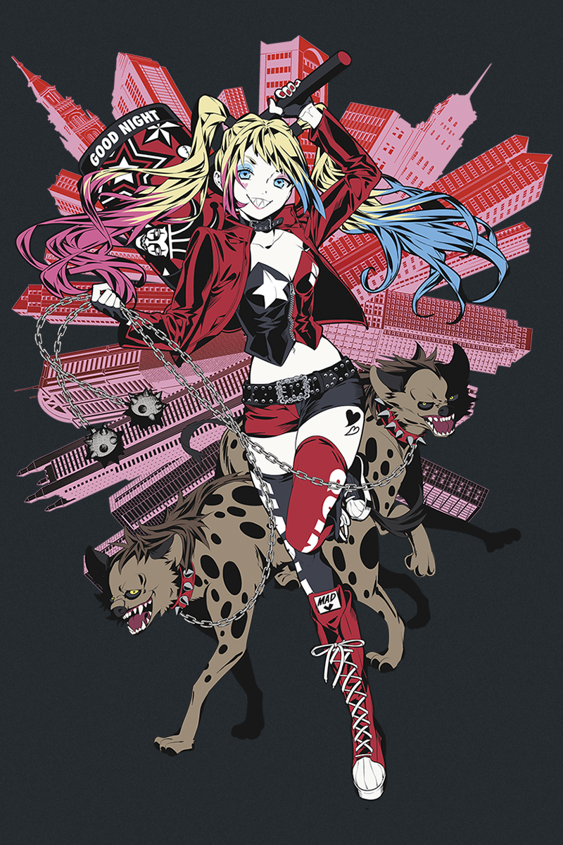 Suicide Squad Harley Quinn Hyenas T-Shirt schwarz