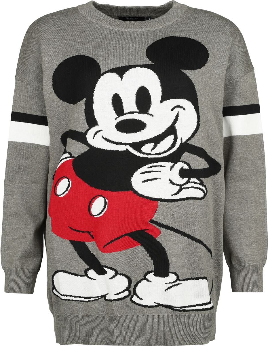 Mickey Mouse - Disney Strickpullover - Mickey Mouse Stance - S bis XL - für Damen - Größe M - grau  - Lizenzierter Fanartikel