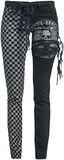 Skarlett - schwarz/graue Jeans mit Print und Schnürung, Rock Rebel by EMP, Jeans