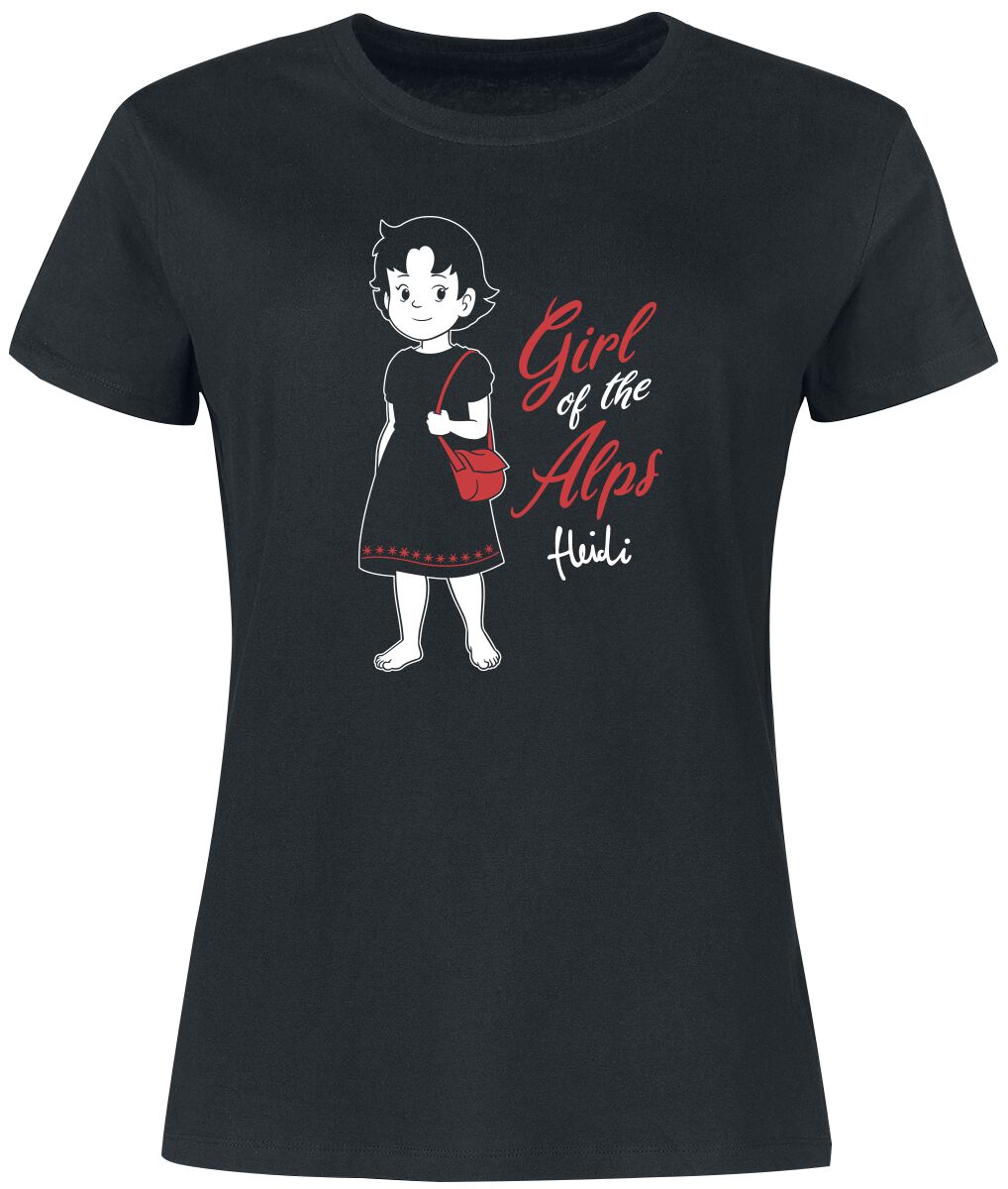 T-Shirt Manches courtes de Heidi - Girl Of The Alps - S à 3XL - pour Femme - noir