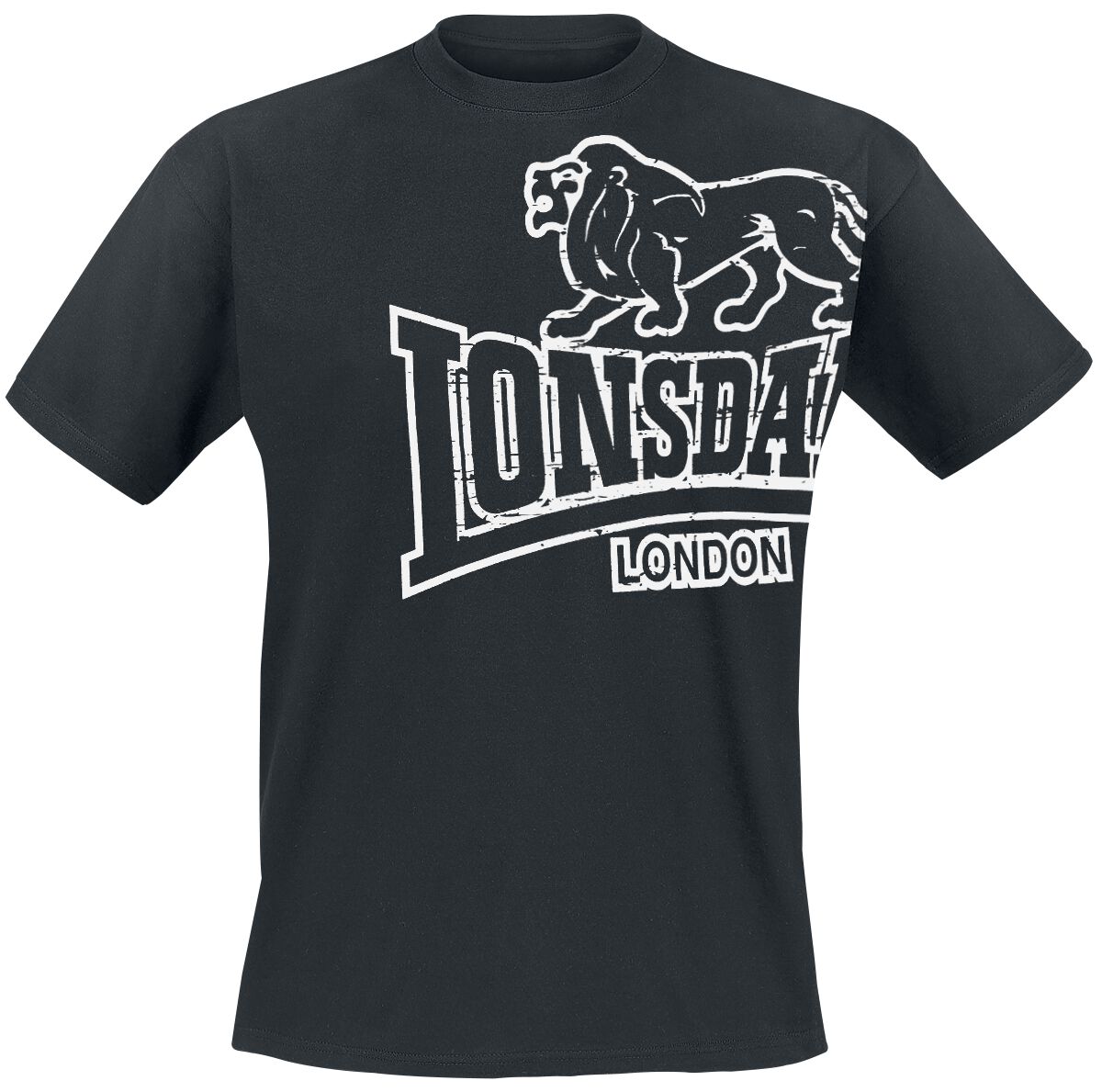 Lonsdale London T-Shirt - Langsett - M bis 5XL - für Männer - Größe XXL - schwarz