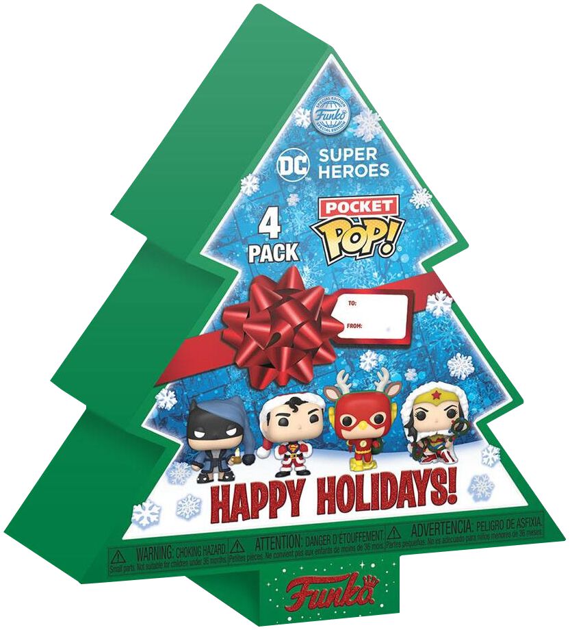 DC Comics Gingerbread tree Christmas box - POP! Set of 4 key rings Funko Pocket Pop! multicolour