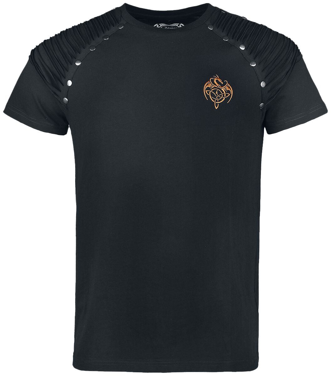 Levně Gothicana by EMP Černé tričko Gothicana x Anne Stokes s velkým potiskem s drakem na přední straně Tričko černá