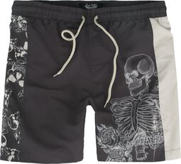 Swim Shorts With Skeleton Print, Rock Rebel by EMP, Badeshort