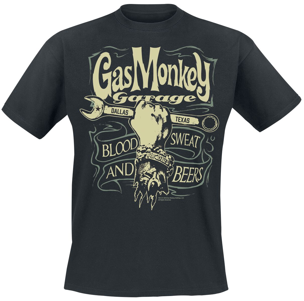 Image of Gas Monkey Garage Garage Wrench Label T-Shirt schwarz