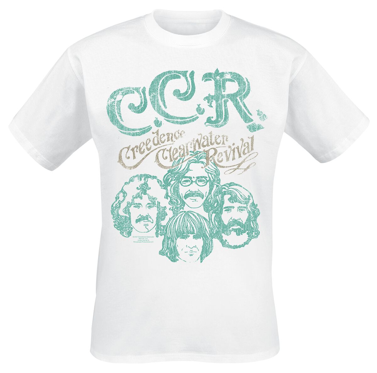 Image of Creedence Clearwater Revival (CCR) Faces T-Shirt weiß