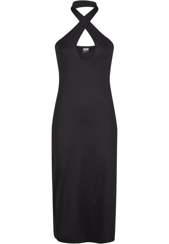 Urban Classics Ladies Crossed Neckholder Dress Mittellanges Kleid schwarz in L