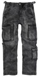 Army Vintage Trousers - dunkelgraue Cargohose mit Waschung