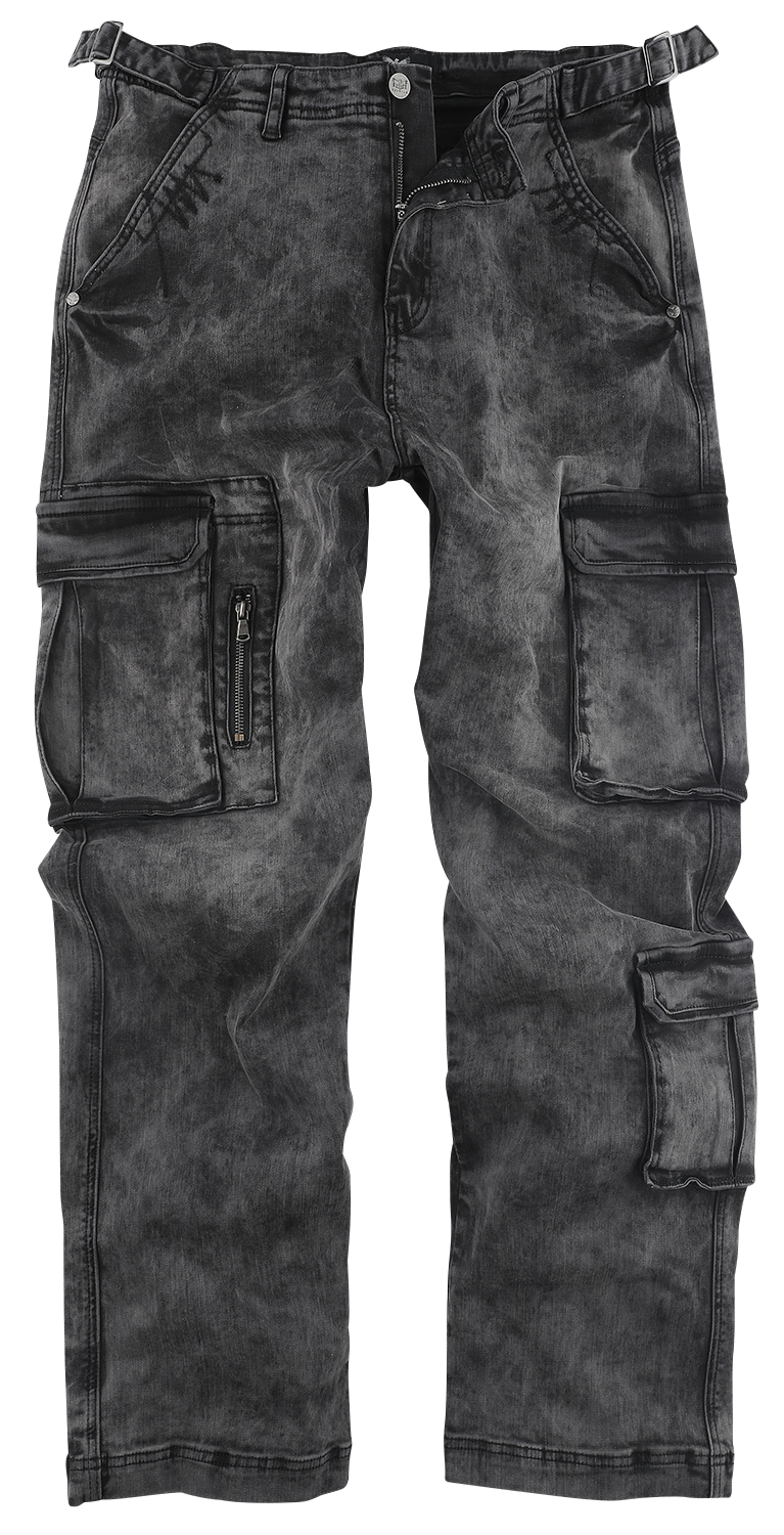 Black Premium by EMP - Army Vintage Trousers - dunkelgraue Cargohose mit Waschung - Cargohose - dunkelgrau - EMP Exklusiv!