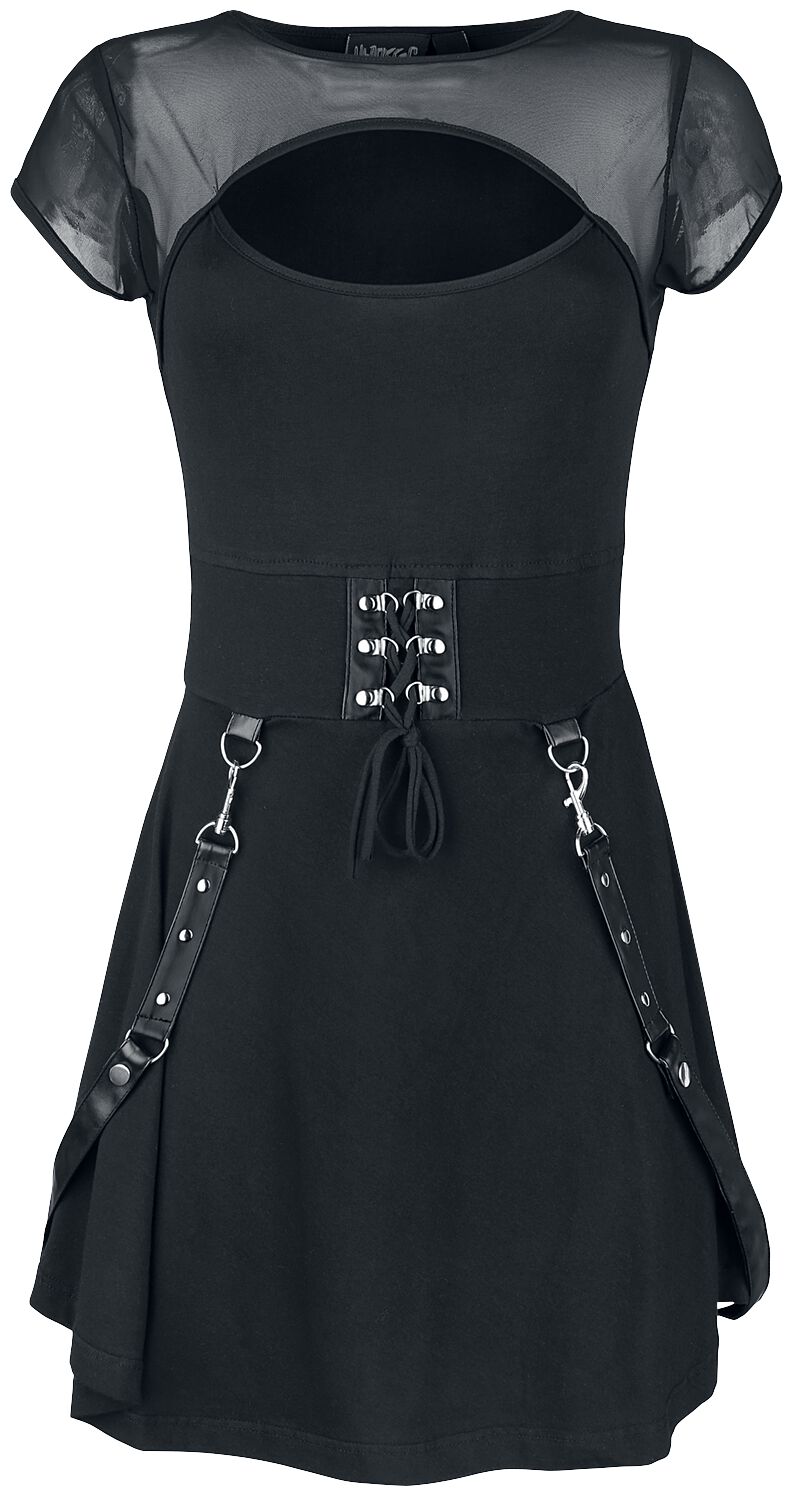 Heartless - Gothic Kleid knielang - Eranthe Dress - XS bis XXL - für Damen - Größe XS - schwarz/grau