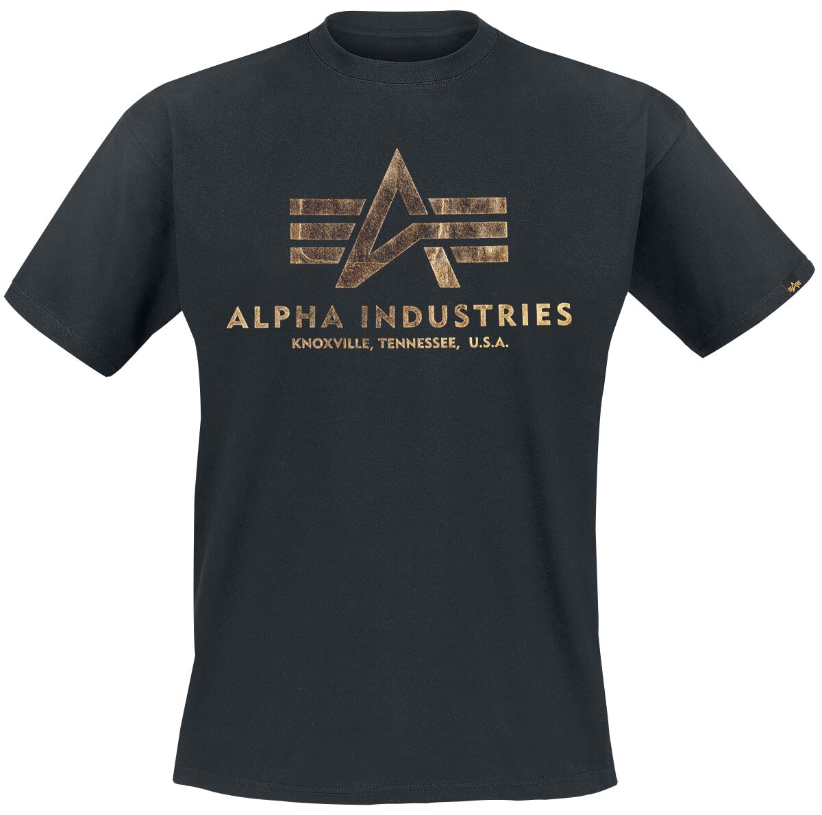 Alpha Industries T-Shirt - Basic T - S bis 3XL - für Männer - Größe 3XL - schwarz/goldfarben