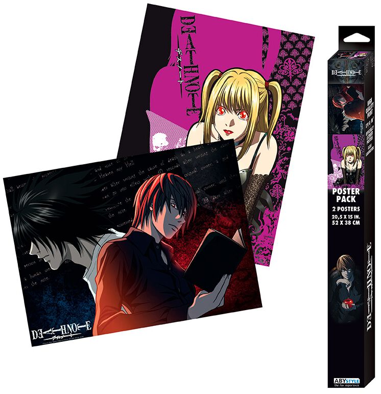 Poster de Death Note - L vs. Light & Misa - Poster 2er Set Chibi Design - pour Unisexe - Standard