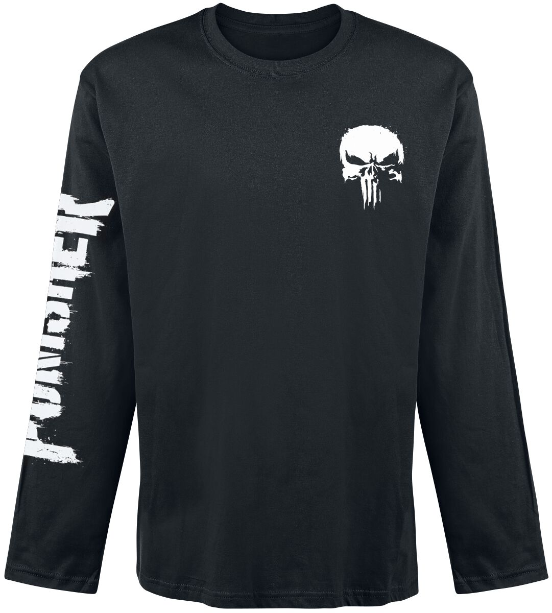 The Punisher Logo and Lettering Long-sleeve Shirt black